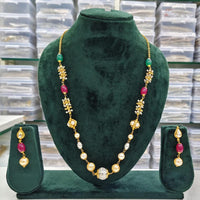 Rajwadi Collection Beads And Pearl Necklace Set