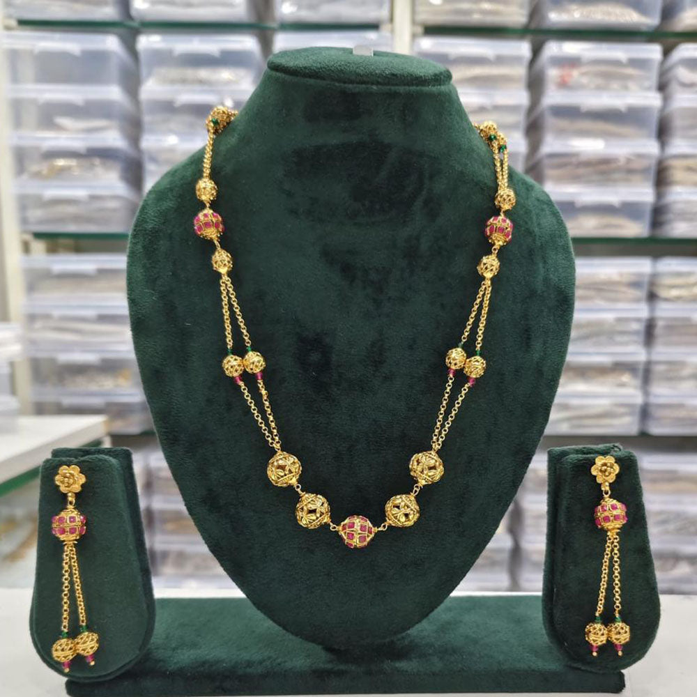 Rajwadi Collection Beads Necklace Set