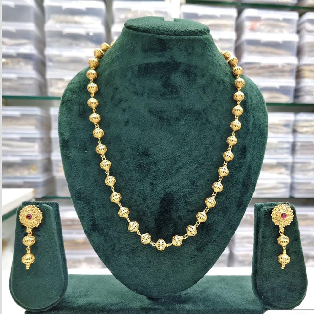 Rajwadi Collection Beads And Pearl Necklace Set