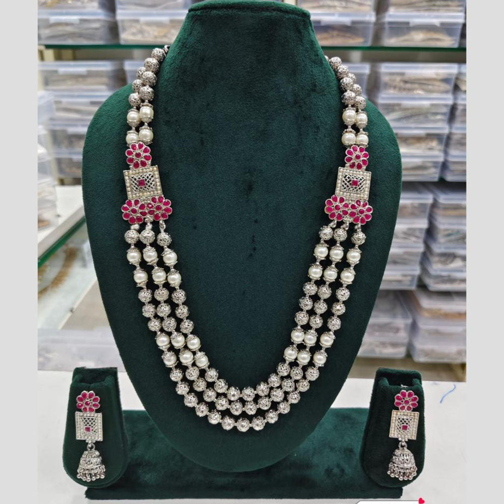 Rajwadi Collection Beads And Pearl Necklace Set