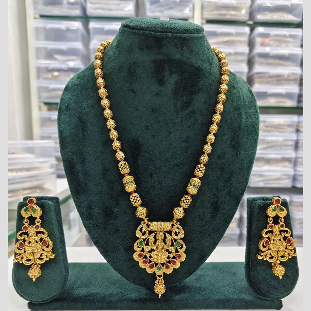 Rajwadi Collection Beads Temple Necklace Set