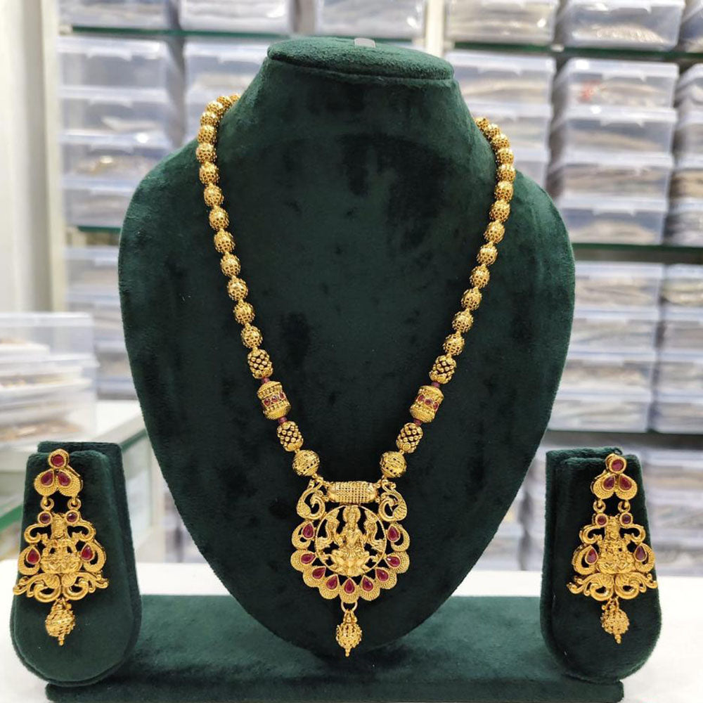 Rajwadi Collection Beads Temple Necklace Set
