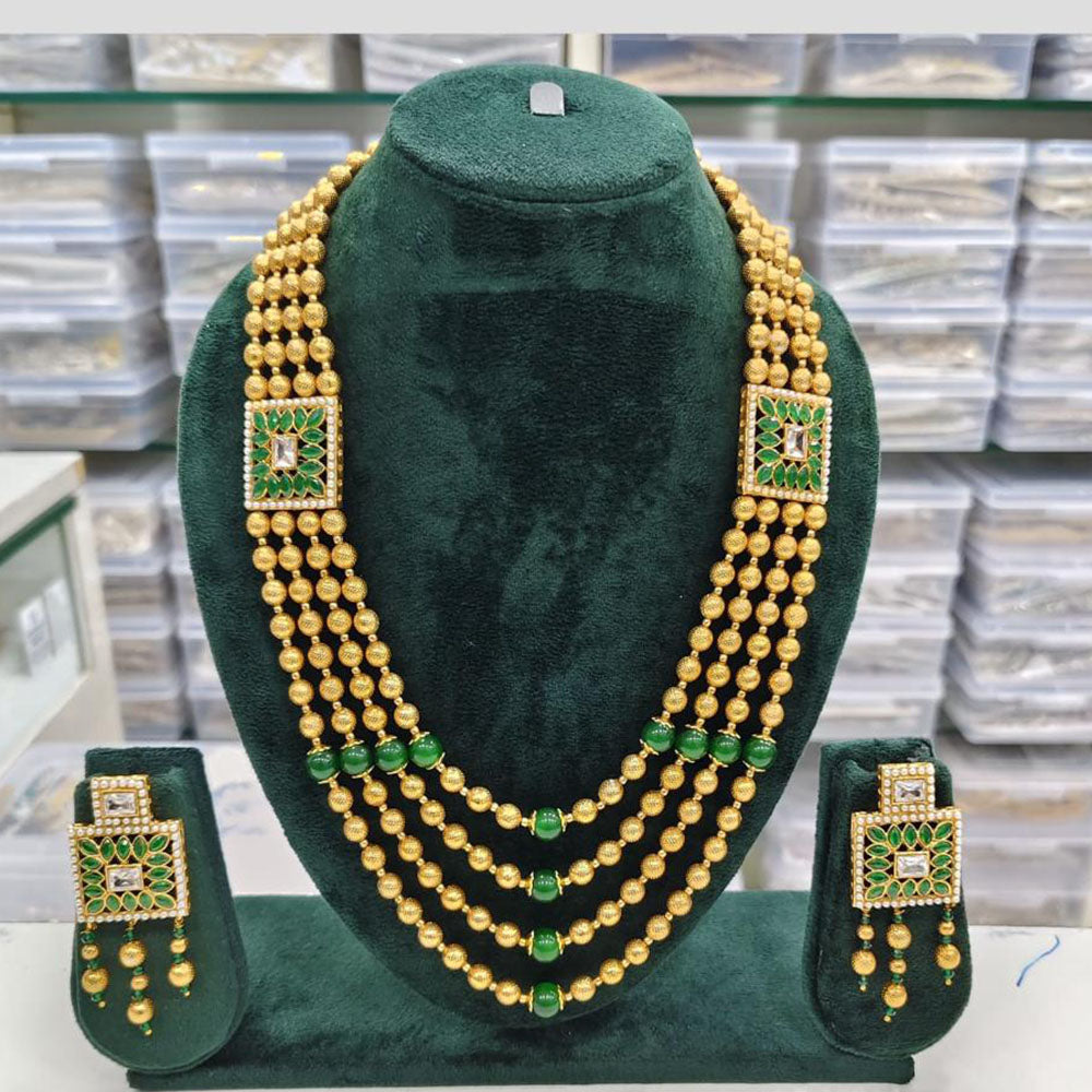 Rajwadi Collection Pota Multi Layer Necklace Set