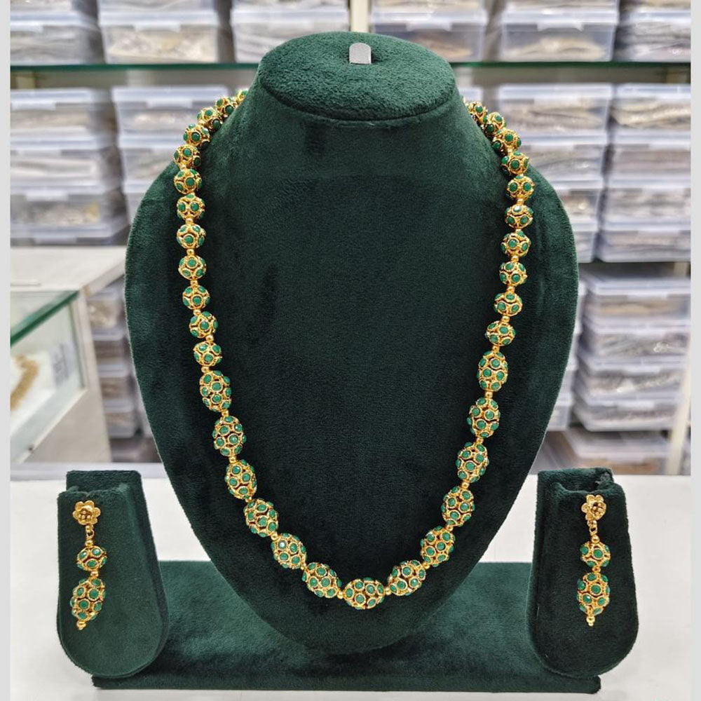 Rajwadi Collection Pota Stone Necklace Set