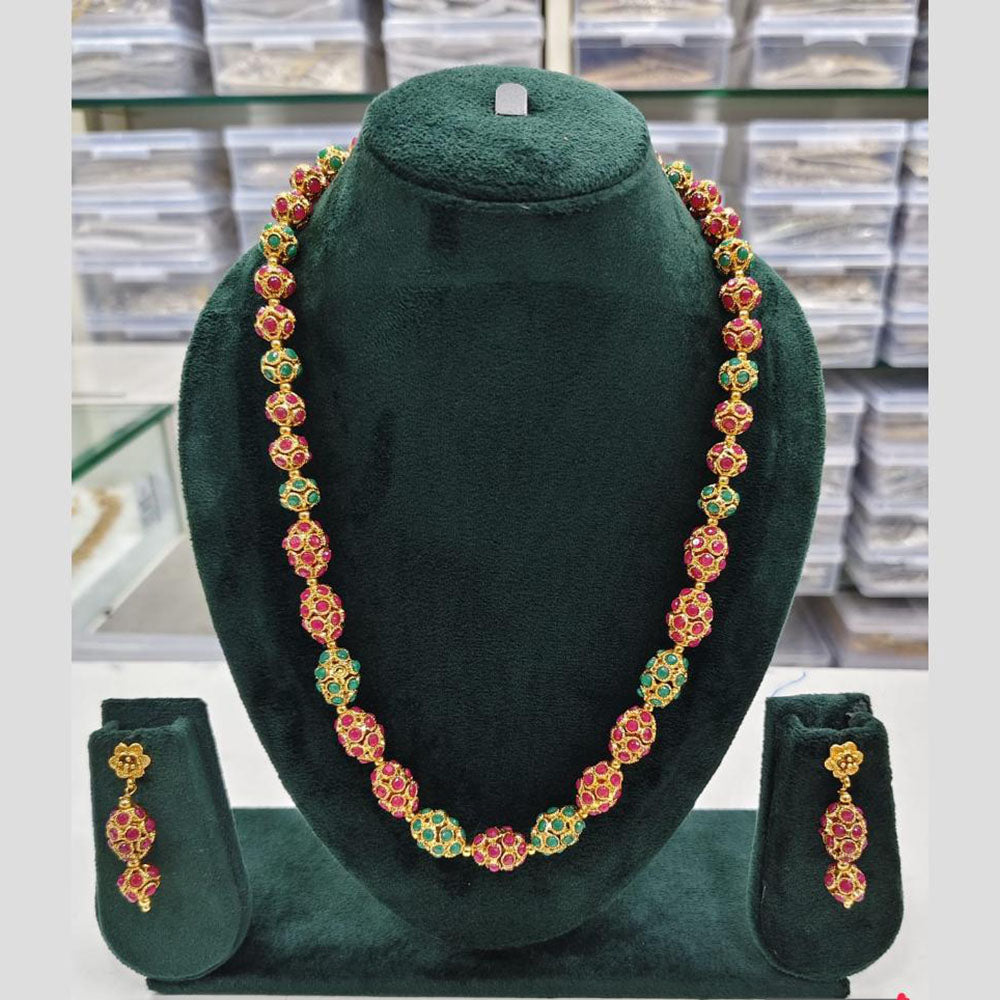 Rajwadi Collection Pota Stone Necklace Set