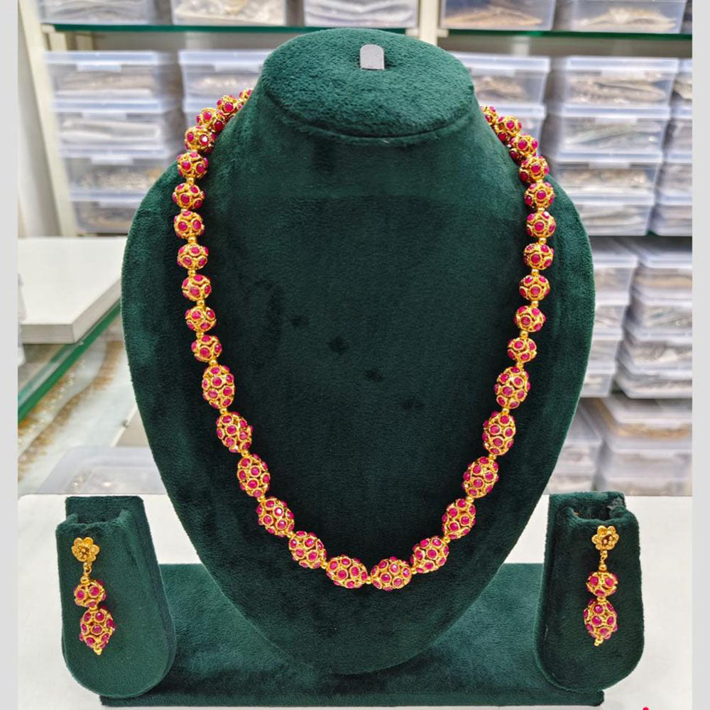 Rajwadi Collection Pota Stone Necklace Set