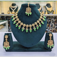 Rajwadi Collection Crystal And Beads Necklace Set