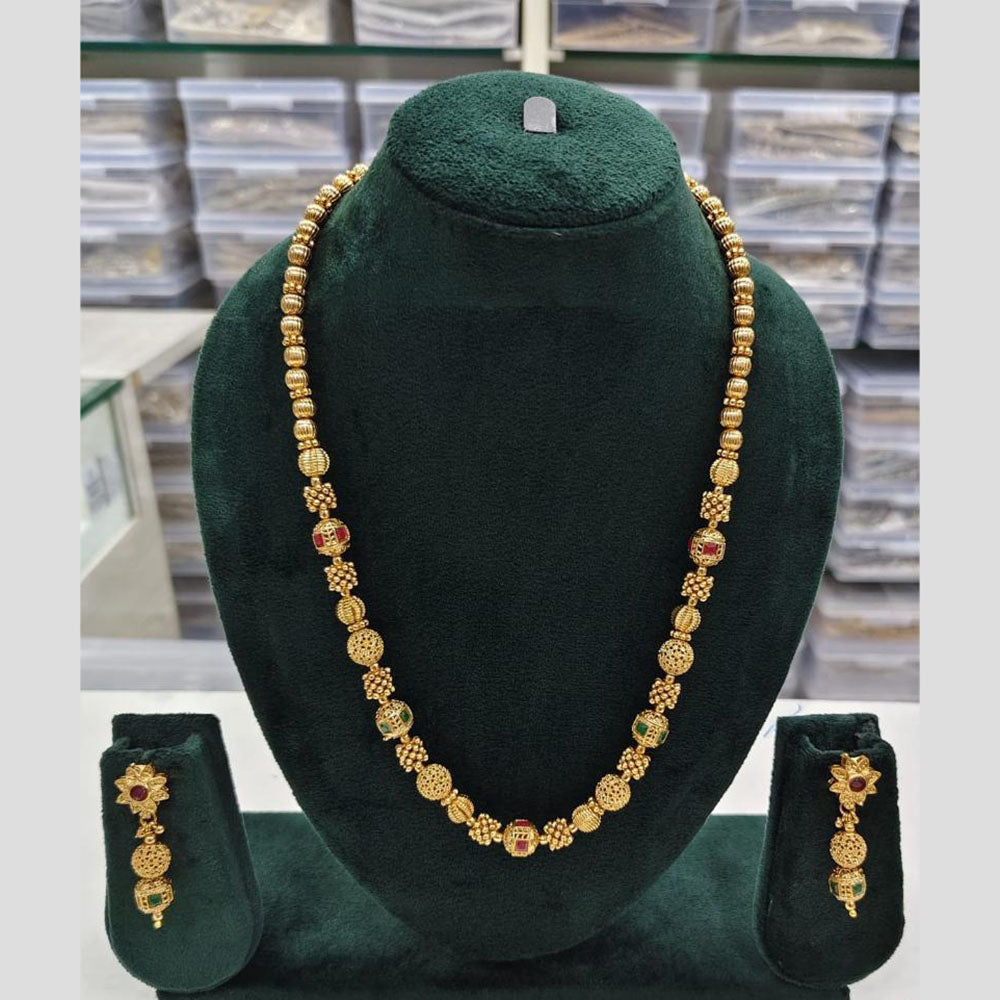 Rajwadi Collection Pota Stone Necklace Set