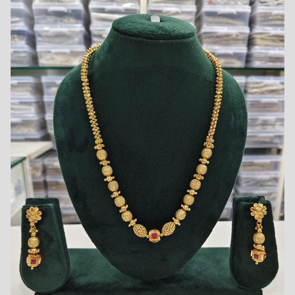 Rajwadi Collection Pota Stone Necklace Set