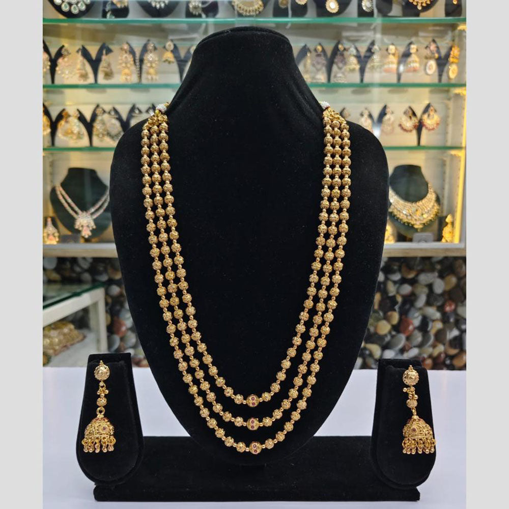 Rajwadi Collection Pota Multi Layer Necklace Set
