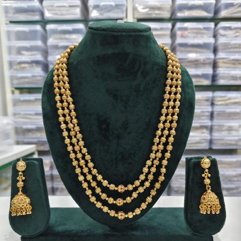 Rajwadi Collection Pota Multi Layer Necklace Set