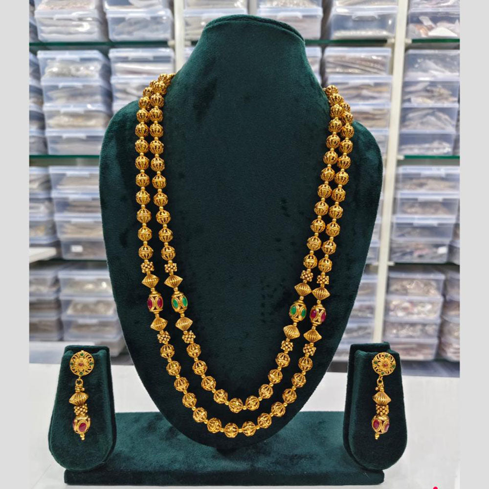 Rajwadi Collection Pota Stone Necklace Set