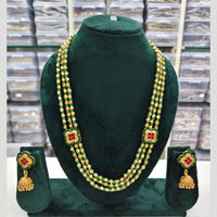 Rajwadi Collection Pota And Beads Multi Layer Necklace Set
