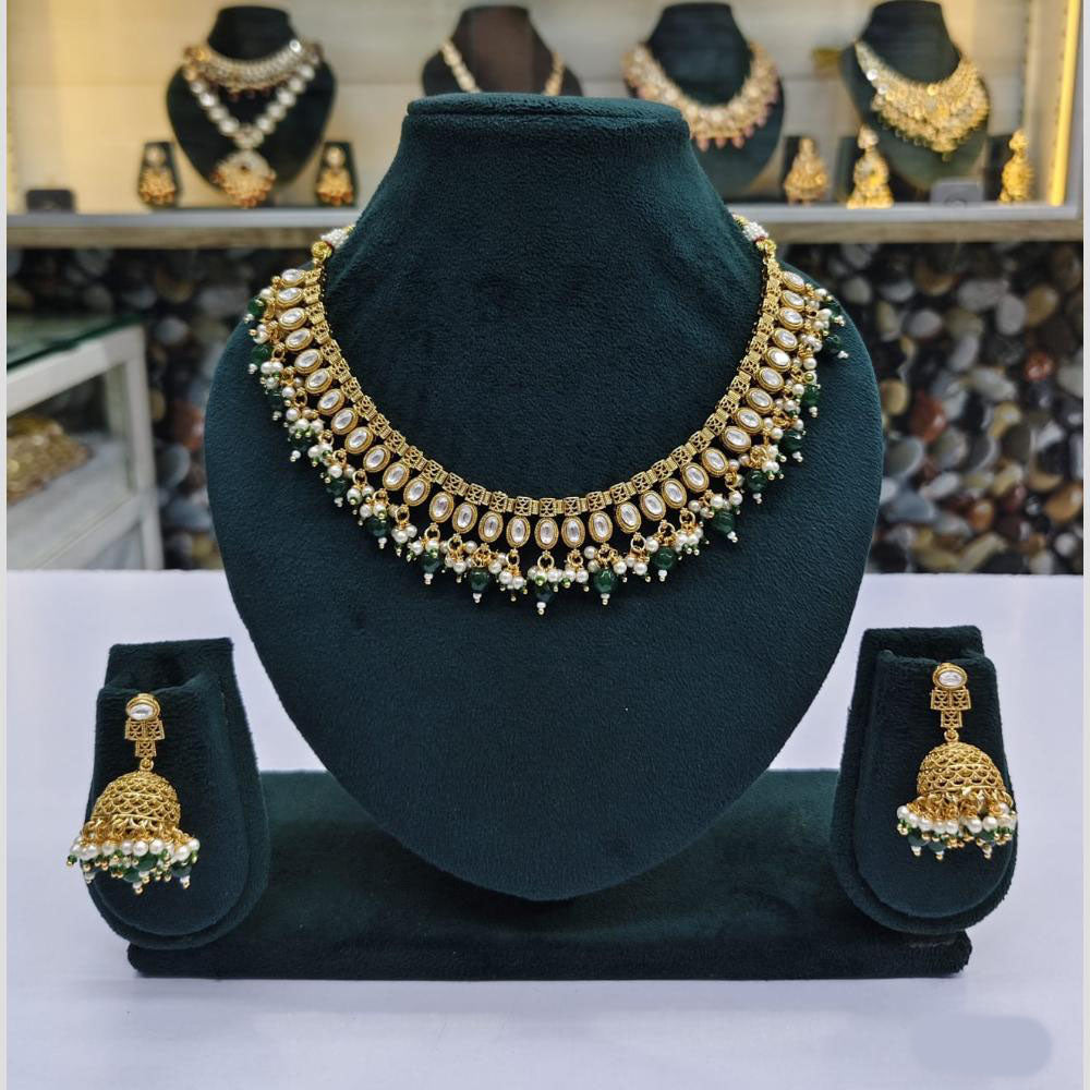 Rajwadi Collection Kundan And Beads Necklace Set