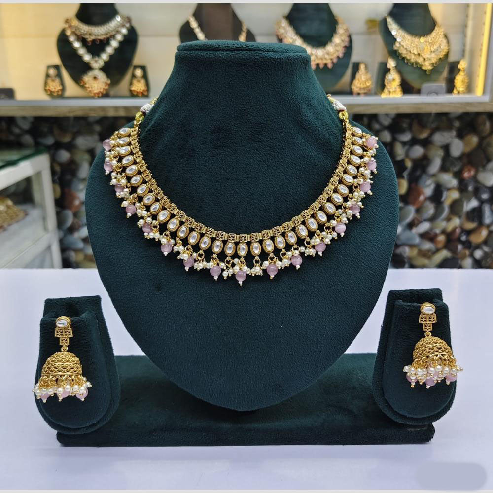 Rajwadi Collection Kundan And Beads Necklace Set