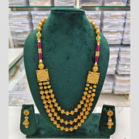 Rajwadi Collection Pota And Beads Multi Layer Necklace Set