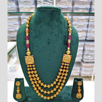 Rajwadi Collection Pota And Beads Multi Layer Necklace Set