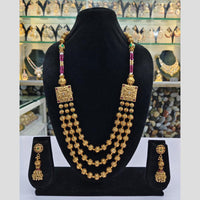 Rajwadi Collection Pota And Beads Multi Layer Necklace Set
