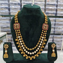 Rajwadi Collection Crystal And Pearl Long Necklace Set
