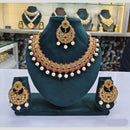 Rajwadi Collection Crystal And Pearl Necklace Set