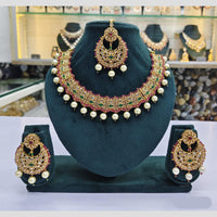 Rajwadi Collection Crystal And Pearl Necklace Set