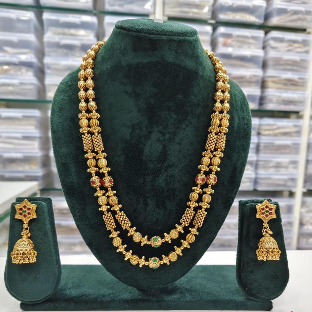 Rajwadi Collection Pota Stone Necklace Set