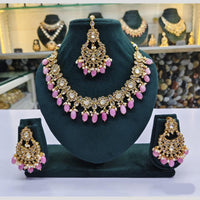 Rajwadi Collection Crystal And Beads Necklace Set