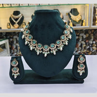 Rajwadi Collection Austrian And Pearl Necklace Set