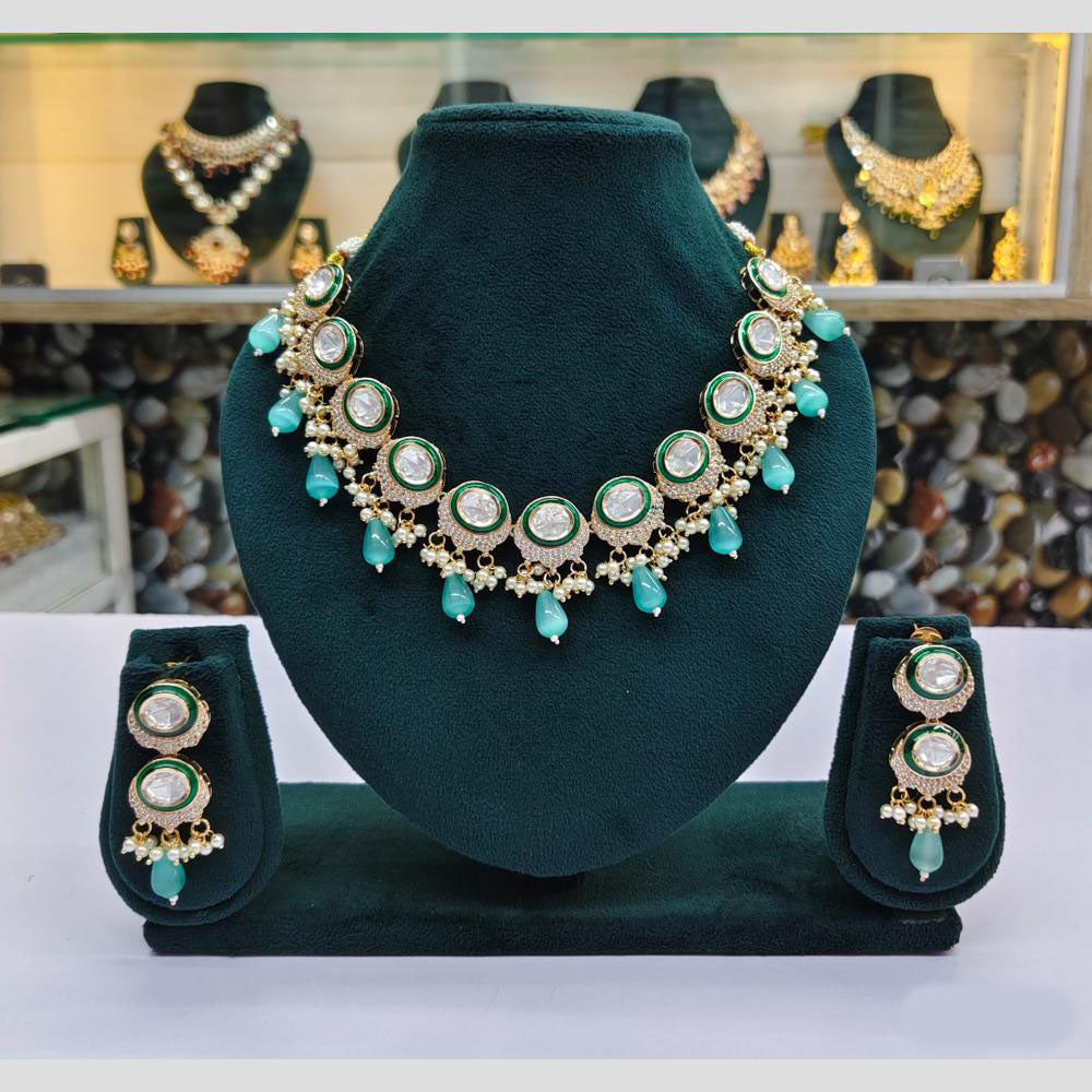 Rajwadi Collection Austrian And Pearl Necklace Set
