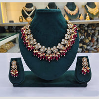 Rajwadi Collection Crystal And Beads Necklace Set