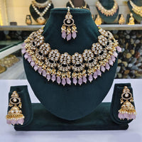 Rajwadi Collection Polki Kundan And Beads Necklace Set