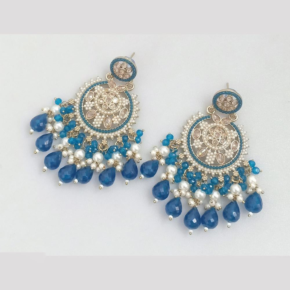 Rajwadi Collection Crystal Stone And Beads Dangler Earrings