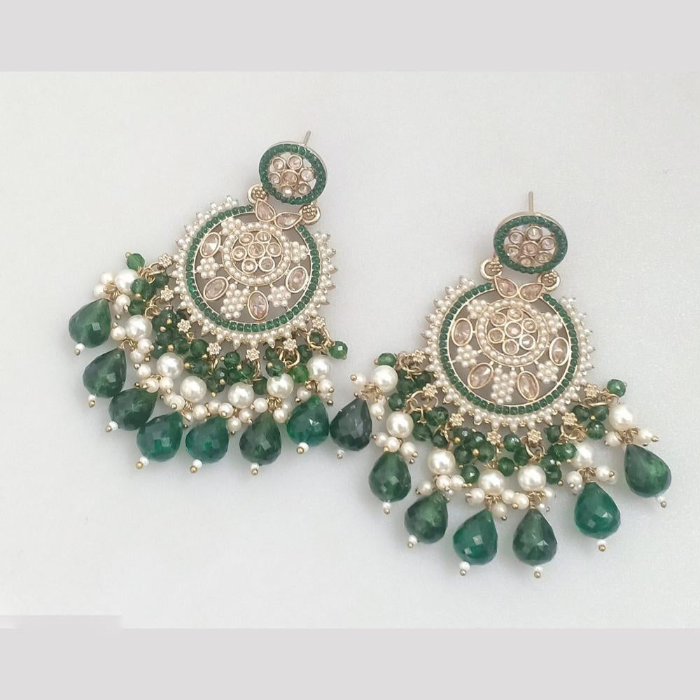 Rajwadi Collection Crystal Stone And Beads Dangler Earrings