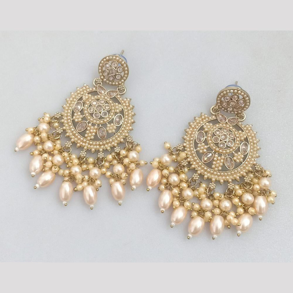 Rajwadi Collection Crystal Stone And Beads Dangler Earrings