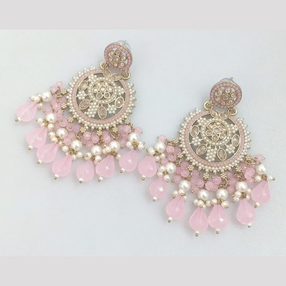 Rajwadi Collection Crystal Stone And Beads Dangler Earrings