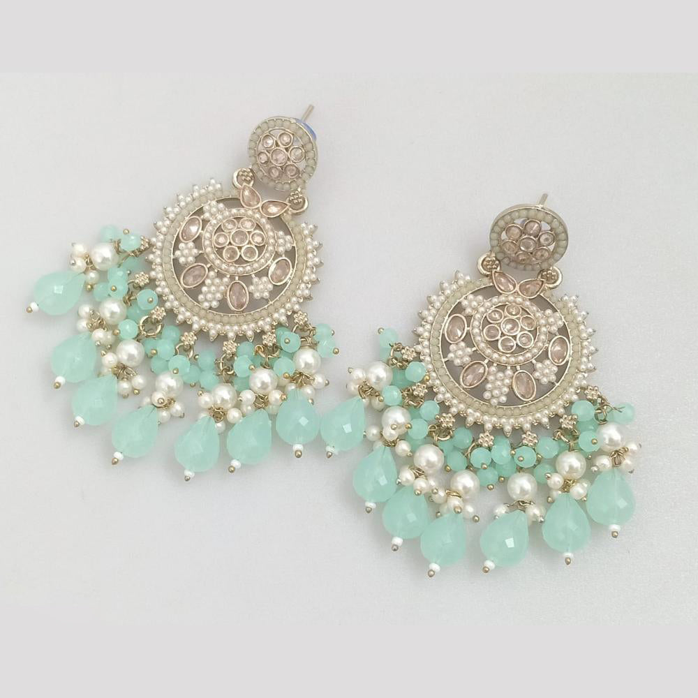 Rajwadi Collection Crystal Stone And Beads Dangler Earrings