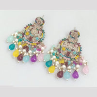 Rajwadi Collection Crystal Stone And Beads Dangler Earrings
