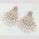 Rajwadi Collection Crystal Stone And Beads Dangler Earrings