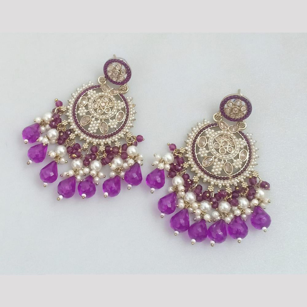 Rajwadi Collection Crystal Stone And Beads Dangler Earrings