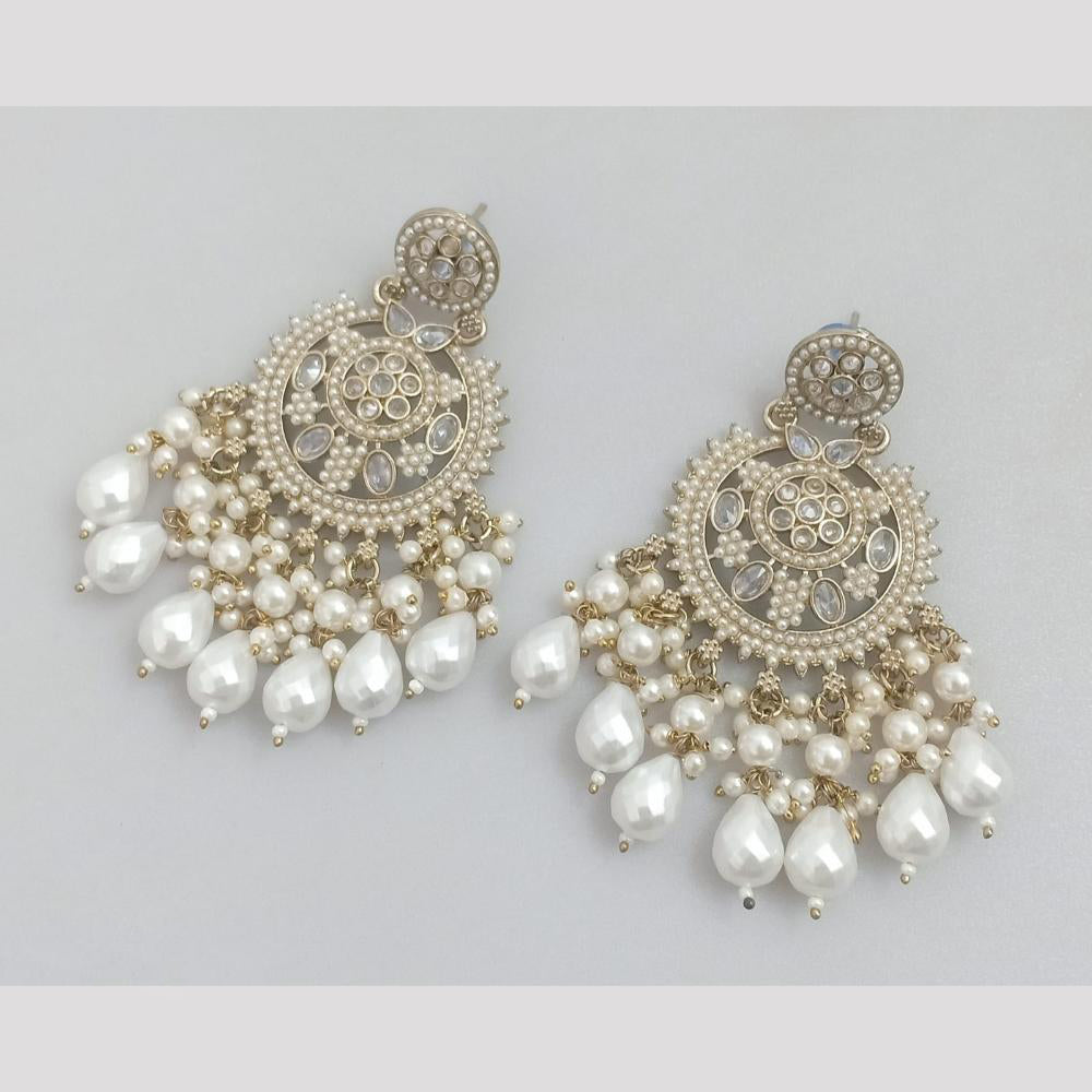 Rajwadi Collection Crystal Stone And Beads Dangler Earrings