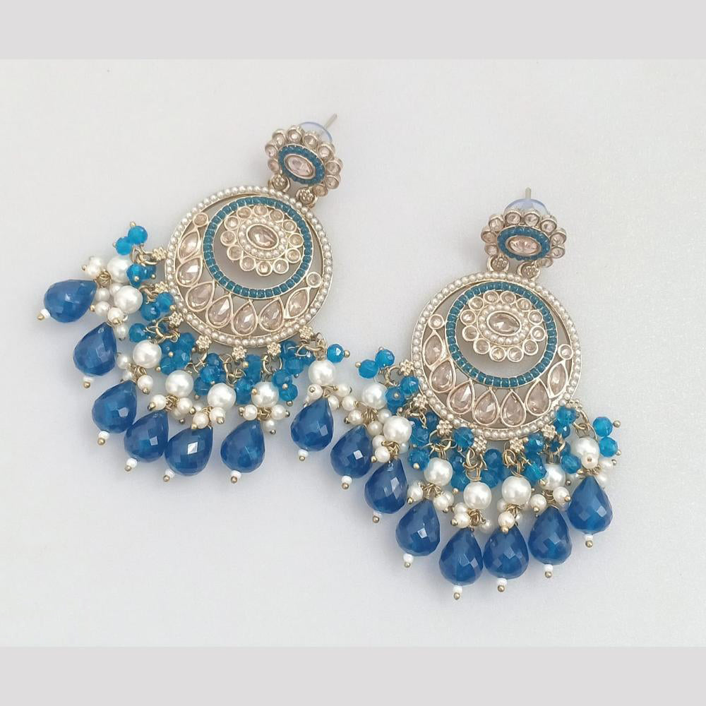 Rajwadi Collection Crystal Stone And Beads Dangler Earrings