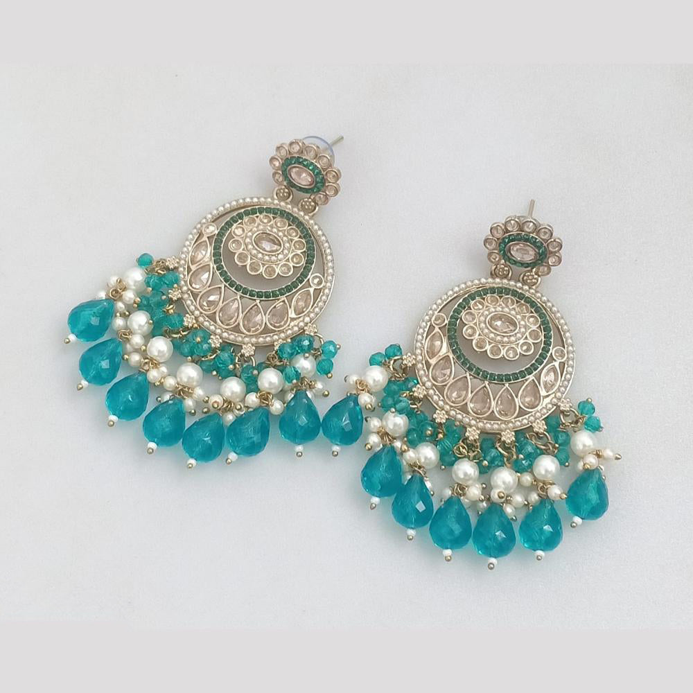 Rajwadi Collection Crystal Stone And Beads Dangler Earrings