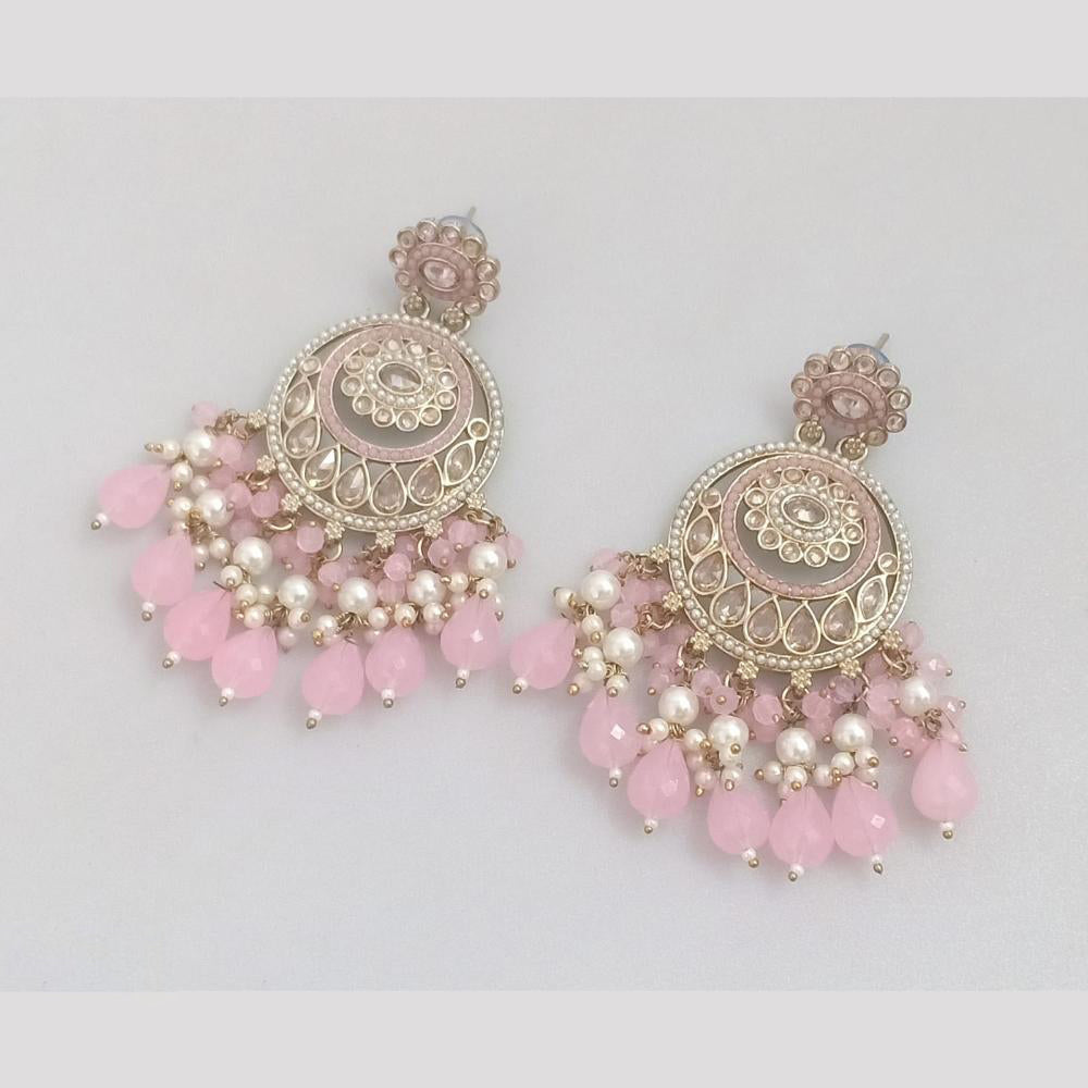 Rajwadi Collection Crystal Stone And Beads Dangler Earrings
