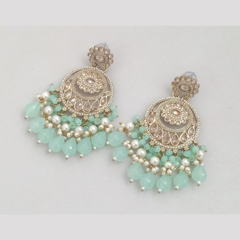 Rajwadi Collection Crystal Stone And Beads Dangler Earrings