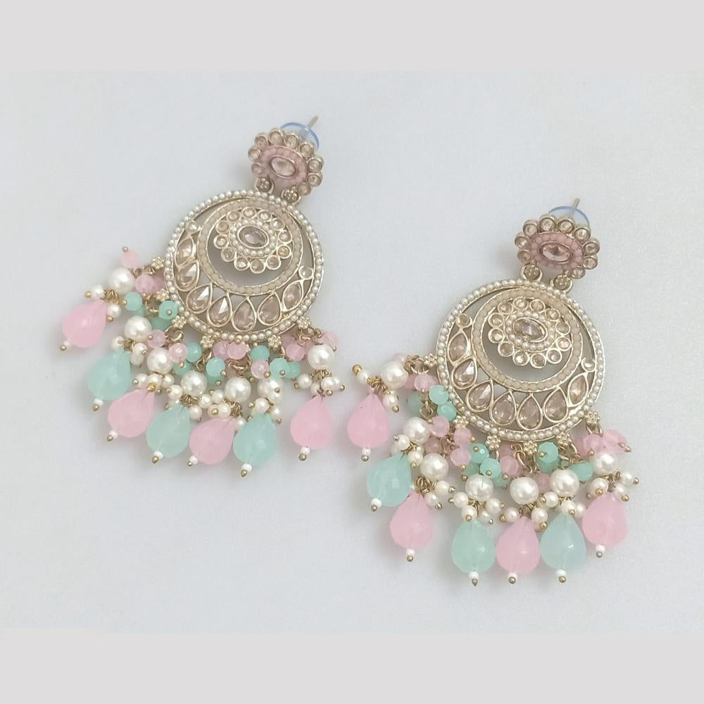 Rajwadi Collection Crystal Stone And Beads Dangler Earrings