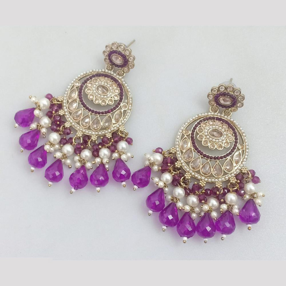 Rajwadi Collection Crystal Stone And Beads Dangler Earrings