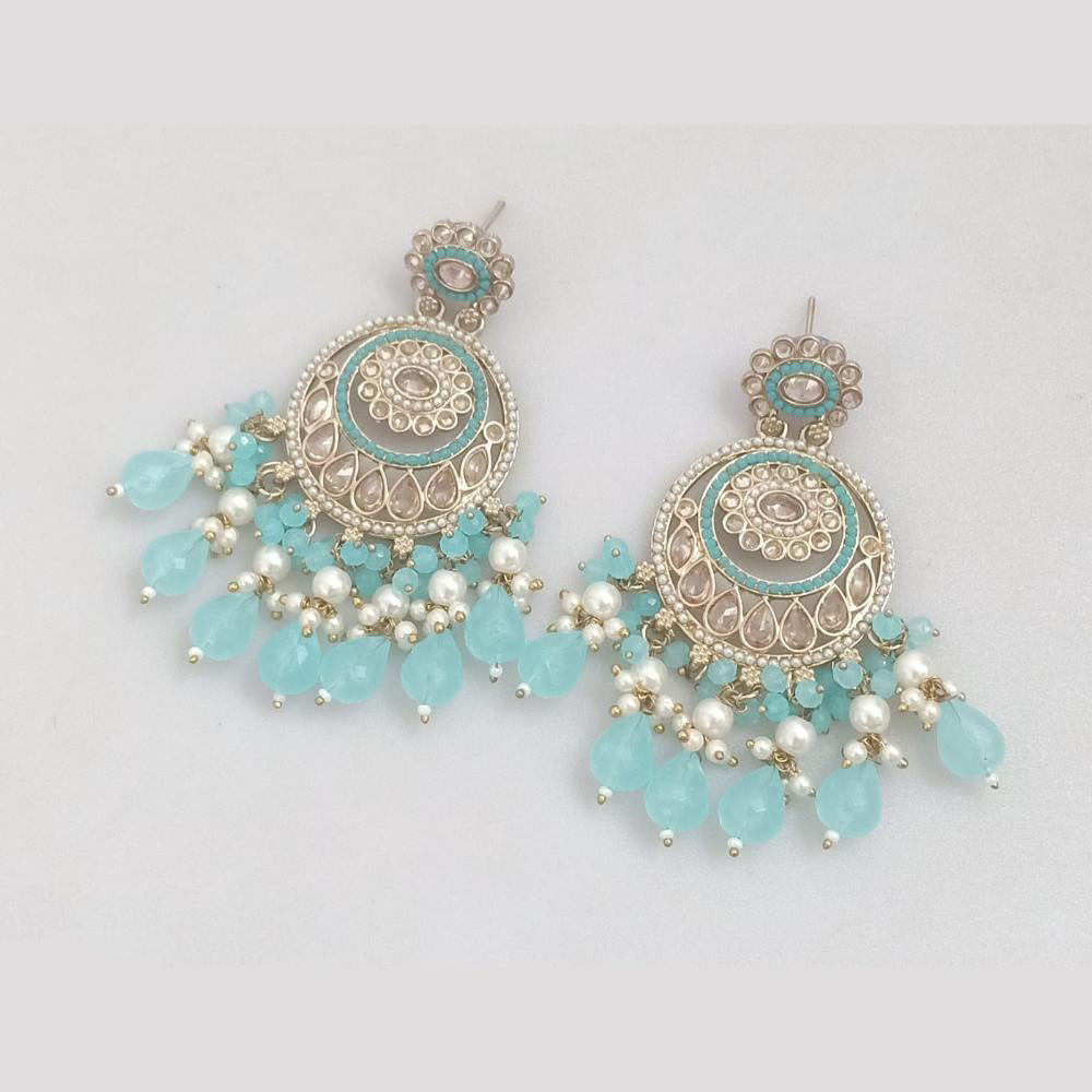 Rajwadi Collection Crystal Stone And Beads Dangler Earrings