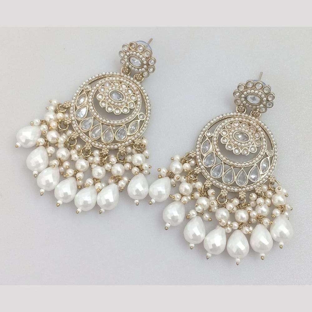 Rajwadi Collection Crystal Stone And Beads Dangler Earrings