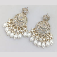 Rajwadi Collection Crystal Stone And Beads Dangler Earrings