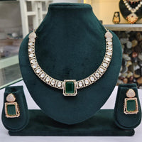 Rajwadi Collection Polki Kundan Stone Necklace Set
